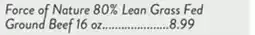 Fresh Thyme Force of Nature 80% Lean Grass Fed Ground Beef offer