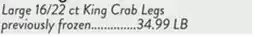 Fresh Thyme Large 16/22 ct King Crab Legs offer