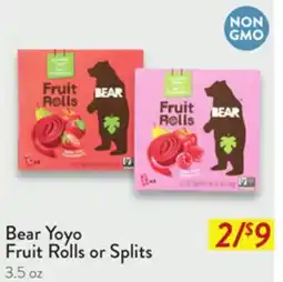 Fresh Thyme Bear Yoyo Fruit Rolls or Splits offer