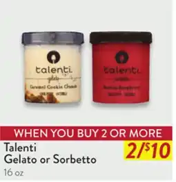 Fresh Thyme Talenti Gelato or Sorbetto offer