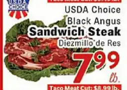 Rio Valley Market USDA Choice Black Angus Sandwich Steak offer