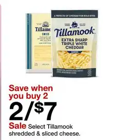 Target Select Tillamook shredded & sliced cheese offer