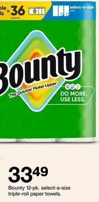 Target Bounty 12-pk. select-a-size triple-roll paper towels offer