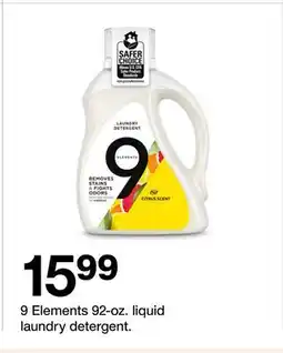 Target 9 Elements 92-oz. liquid laundry detergent offer