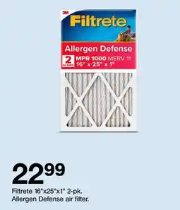 Target Filtrete 16x25x1 2-pk. Allergen Defense air filter offer