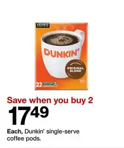 Target Dunkin' single-serve coffee pods offer