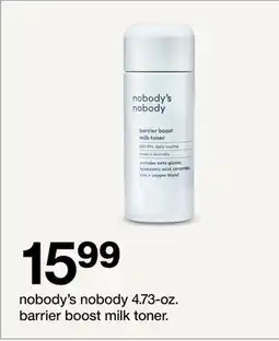 Target nobody 4.73-oz. barrier boost milk offer