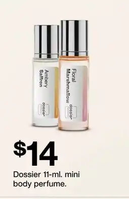 Target Dossier 11-ml. mini body perfume offer