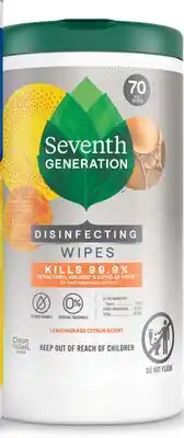 Target Seventh Generation 70-ct. disinfecting wipes offer