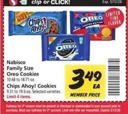 Safeway Nabisco Family Size Oreo Cookies offer