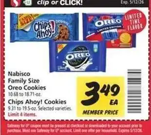 Safeway Nabisco Family Size Oreo Cookies offer
