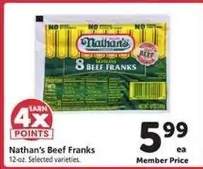 Safeway Nathan's Beef Franks offer