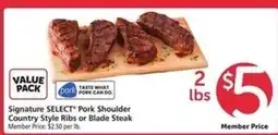 Safeway Signature SELECT Pork Shoulder Country Style Ribs or Blade Steak offer