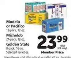 Safeway Modelo or Pacifico, Michelob, Golden State offer