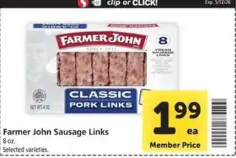 Safeway Farmer John Sausage Links offer