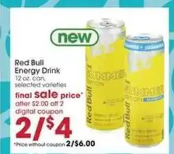 Giant Eagle Red Bull Energy Drink offer