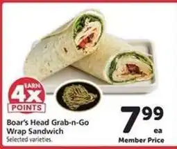 Safeway Boar's Head Grab-n-Go Wrap Sandwich offer