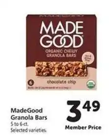 Safeway MadeGood Granola Bars offer