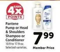 Safeway Pantene Pump or Head & Shoulders Shampoo or Conditioner offer