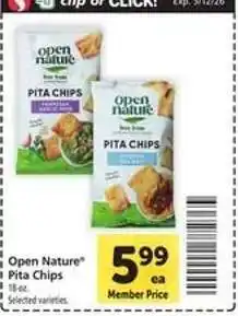 Safeway OPEN NATURE PITA CHIPS offer