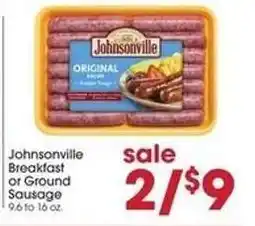 Giant Eagle Johnsonville Breakfast or Ground Sausage offer