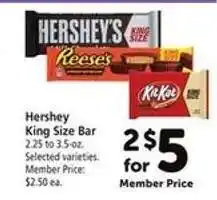 Safeway Hershey King Size Bar offer