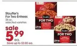 Giant Eagle Stouffer's For Two Entrees offer