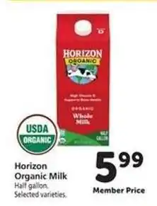 Safeway Horizon Organic Milk offer