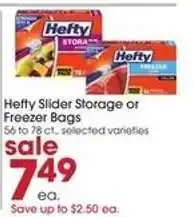 Giant Eagle Hefty Slider Storage or Freezer Bags offer
