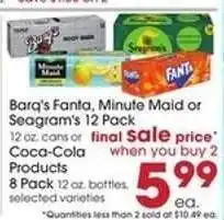 Giant Eagle Barq's Fanta, Minute Maid or Seagram's 12 Pack offer