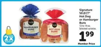 Safeway Signature SELECT Hot Dog or Hamburger Buns offer