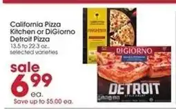Giant Eagle California Pizza Kitchen or DiGiorno Detroit Pizza offer