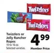 Safeway Twizzlers or Jolly Rancher Ropes offer