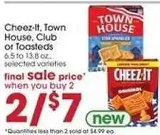 Giant Eagle Cheez-It, Town House, Club or Toasteds offer