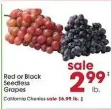 Giant Eagle Red or Black Seedless Grapes offer