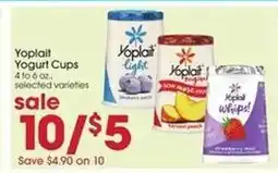 Giant Eagle Yoplait Yogurt Cups offer