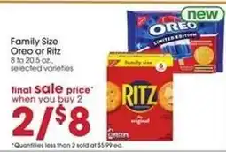 Giant Eagle Family Size Oreo or Ritz offer