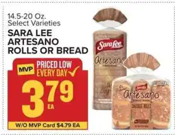 Food Lion Sara Lee Artesano Rolls or Bread offer