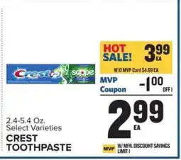Food Lion Crest Toothpaste offer