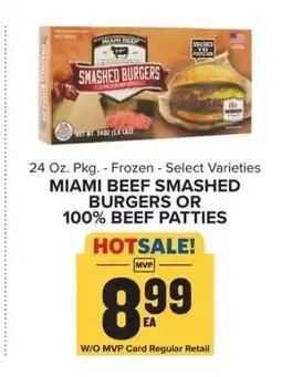 Food Lion Miami Beef Smashed Burgers or 100% Beef Patties offer