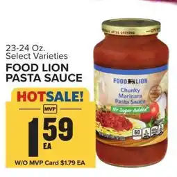 Food Lion Food Lion Pasta Sauce offer