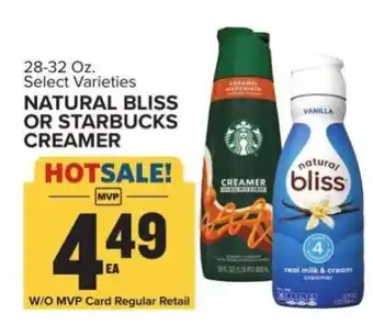 Food Lion Natural Bliss or Starbucks creamer offer
