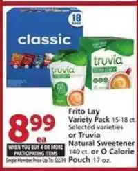 Albertsons Frito Lay Variety Pack or Truvia Natural Sweetener offer