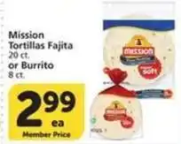 Albertsons Mission Tortillas Fajita or Burrito offer