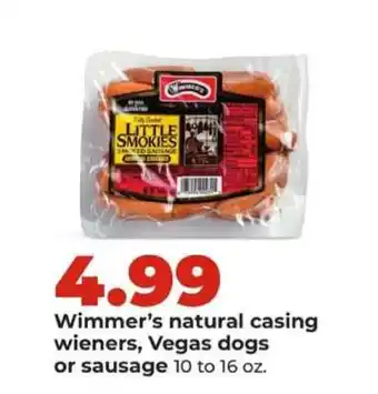 Hy-Vee Wimmer's natural casing wieners, Vegas dogs or sausage offer