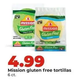 Hy-Vee Mission gluten free tortillas offer