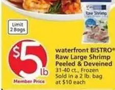 Albertsons Waterfront Bistro Raw Large Shrimp offer