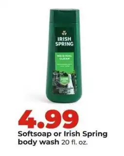 Hy-Vee Softsoap or Irish Spring Body Wash offer