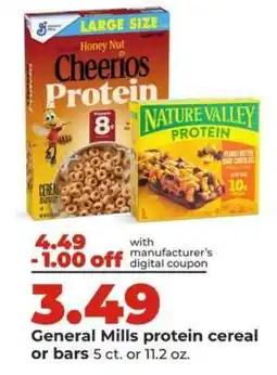 Hy-Vee General Mills protein cereal or bars offer