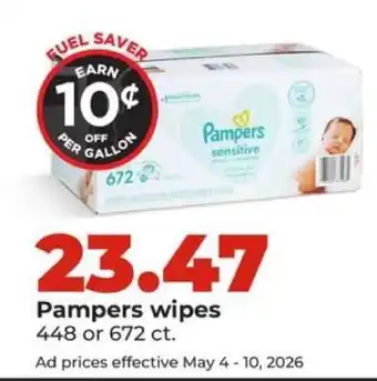 Hy-Vee Pampers Wipes offer